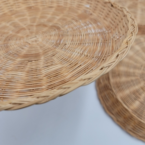 Set Of 5 Rattan Tan Plate Chargers One Size - Picture 6 of 9